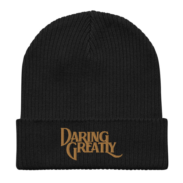 DARING GREATLY Organic ribbed beanie (BLACK/GOLD)