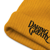 DARING GREATLY Ribbed knit beanie [GOLD/BLACK]