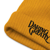 DARING GREATLY Ribbed knit beanie [GOLD/BLACK]