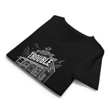 TROUBLE Women’s v-neck t-shirt (BLACK)