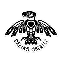 Daring Greatly Love-Bird Vinyl Sticker