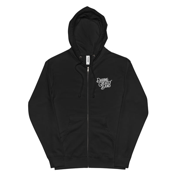 DARING GREATLY BAND fleece zip up hoodie